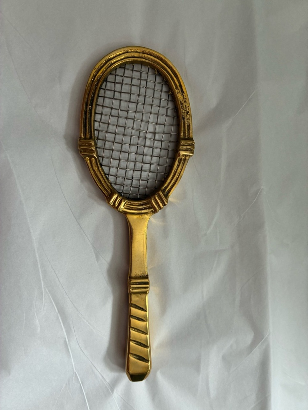Vintage Brass Paperwork Tennis Racket New in Box